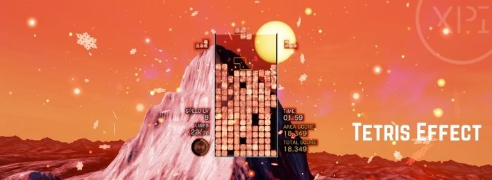 tableau montagne du jeu Tetris EFFECT VR
