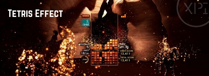 tableau canyon du jeu Tetris EFFECT VR