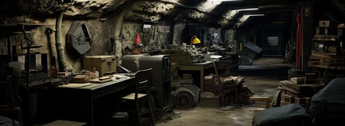 intérieur d'un bunker militaire